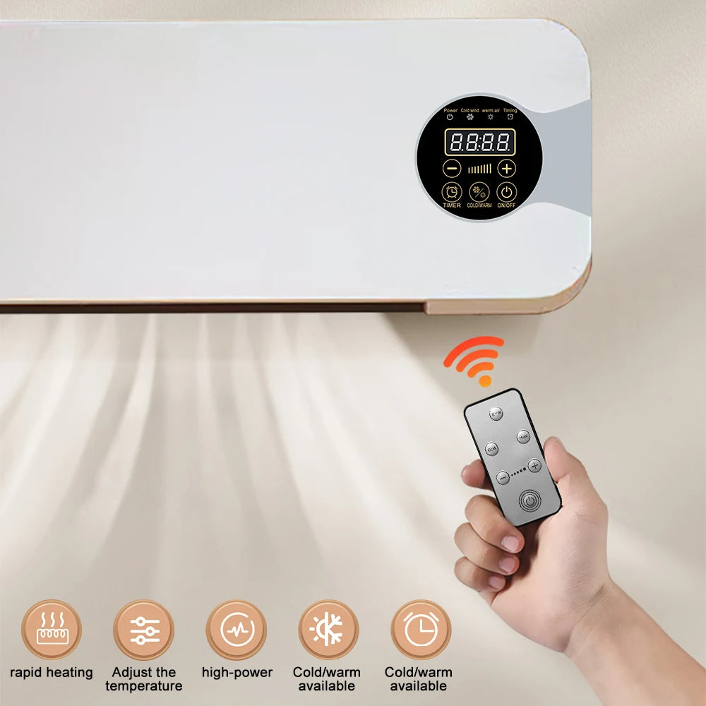 New Fan Heater Wall Mounted Electric Heater Heater Warm Air Cold Air Dual Mode with Remote Control Heater Air Conditioner