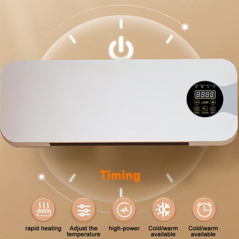 New Fan Heater Wall Mounted Electric Heater Heater Warm Air Cold Air Dual Mode with Remote Control Heater Air Conditioner