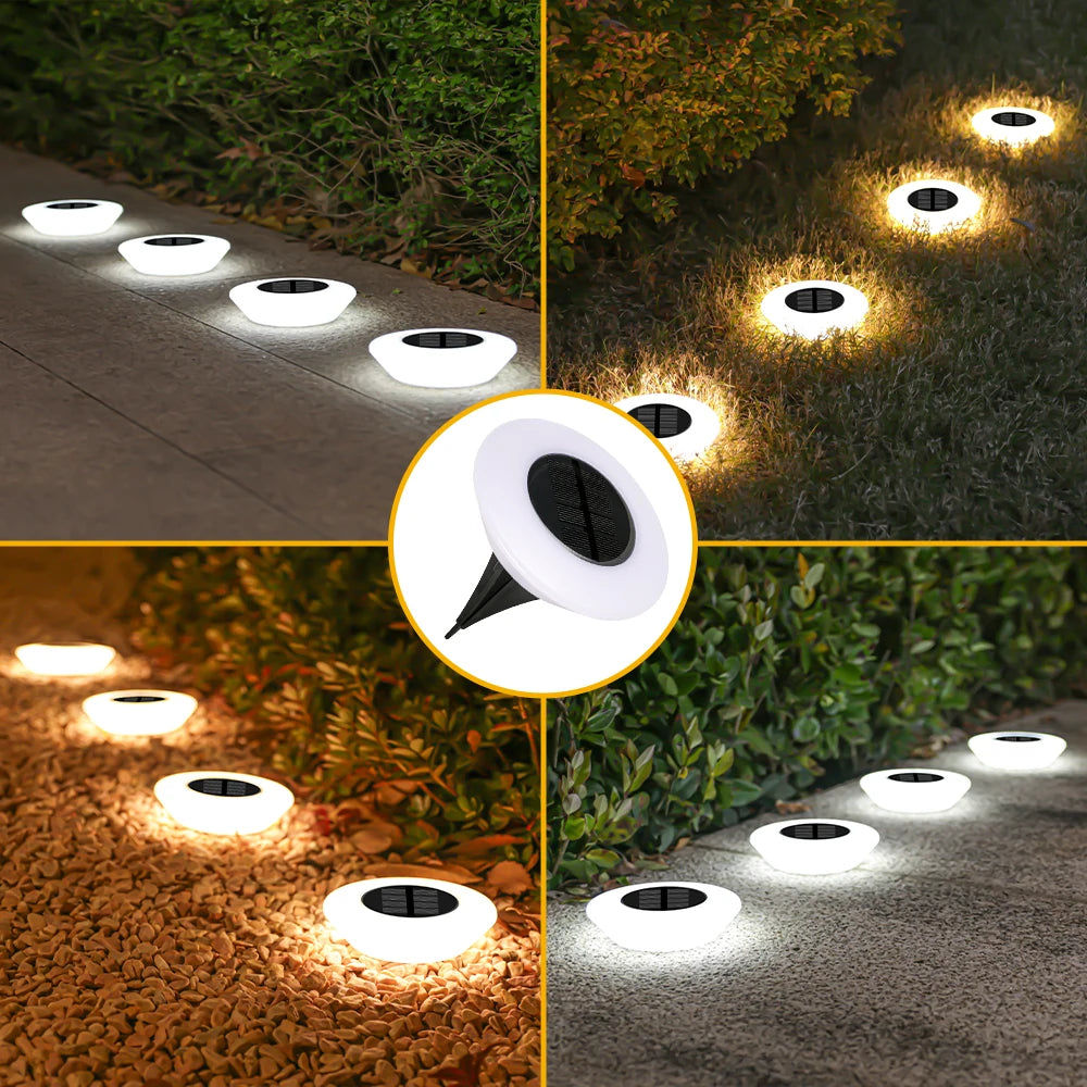Solar Powered Outdoor Lawn Light 14LED Beads Waterproof Ground Plug Lamp for Garden Pathway Patio Camping Xmas Decor Lighting