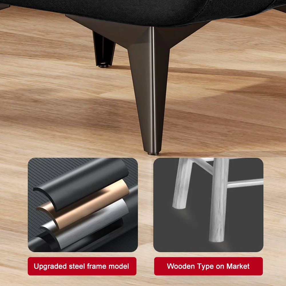 Chic Square Faux Leather Stool for Living Room - light luxury American Italian Perfect for Shoe Changing Home Decor