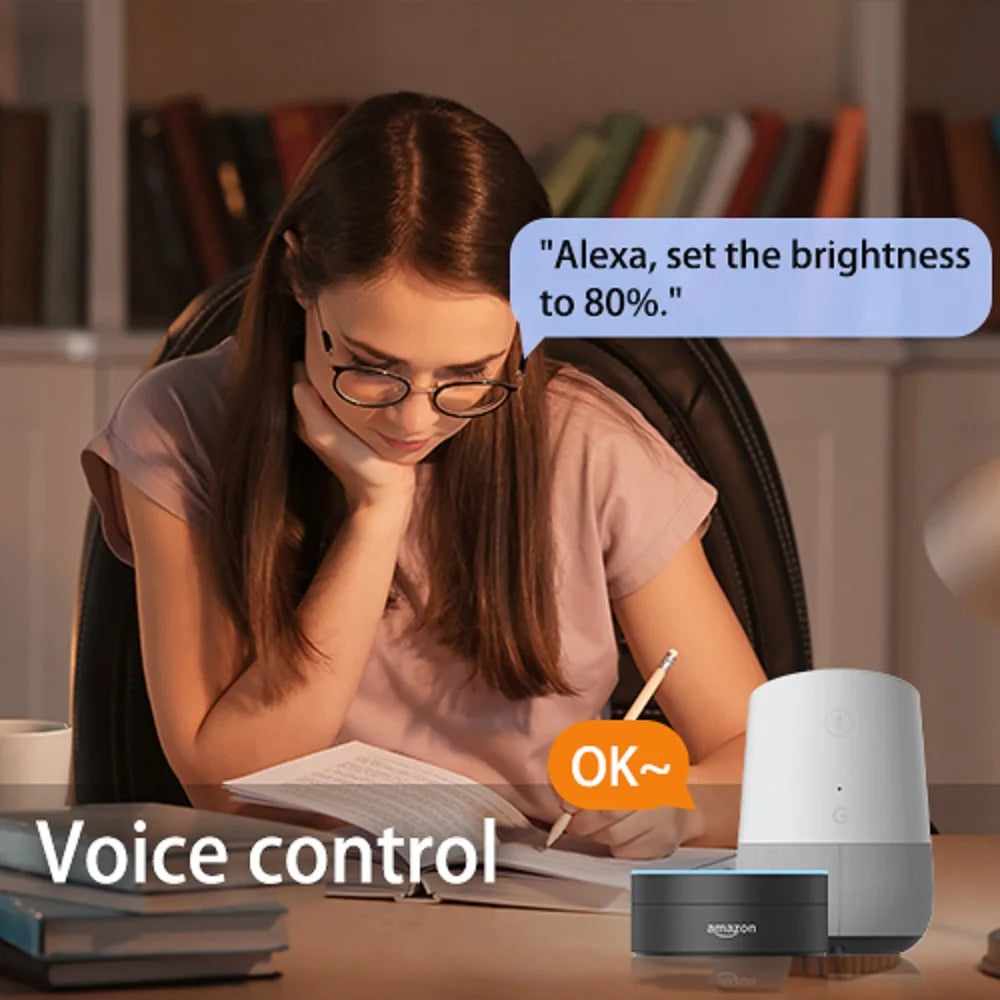 Smart Ceiling Light WiFi Bluetooth RGB Circular Ambient Lamp APP Control AI Lighting Waterproof for Bedroom & Living Room Home
