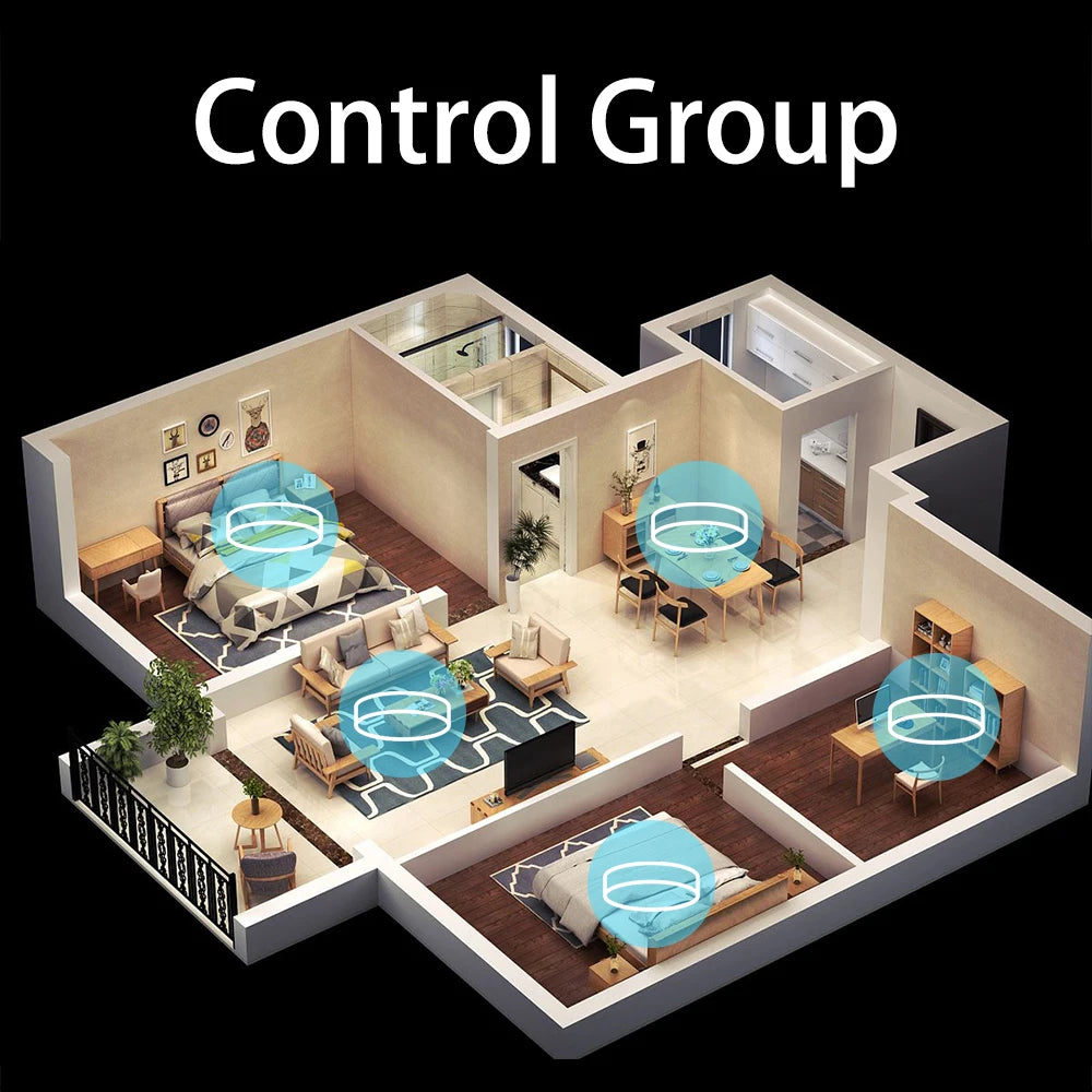 Smart Ceiling Light WiFi Bluetooth RGB Circular Ambient Lamp APP Control AI Lighting Waterproof for Bedroom & Living Room Home