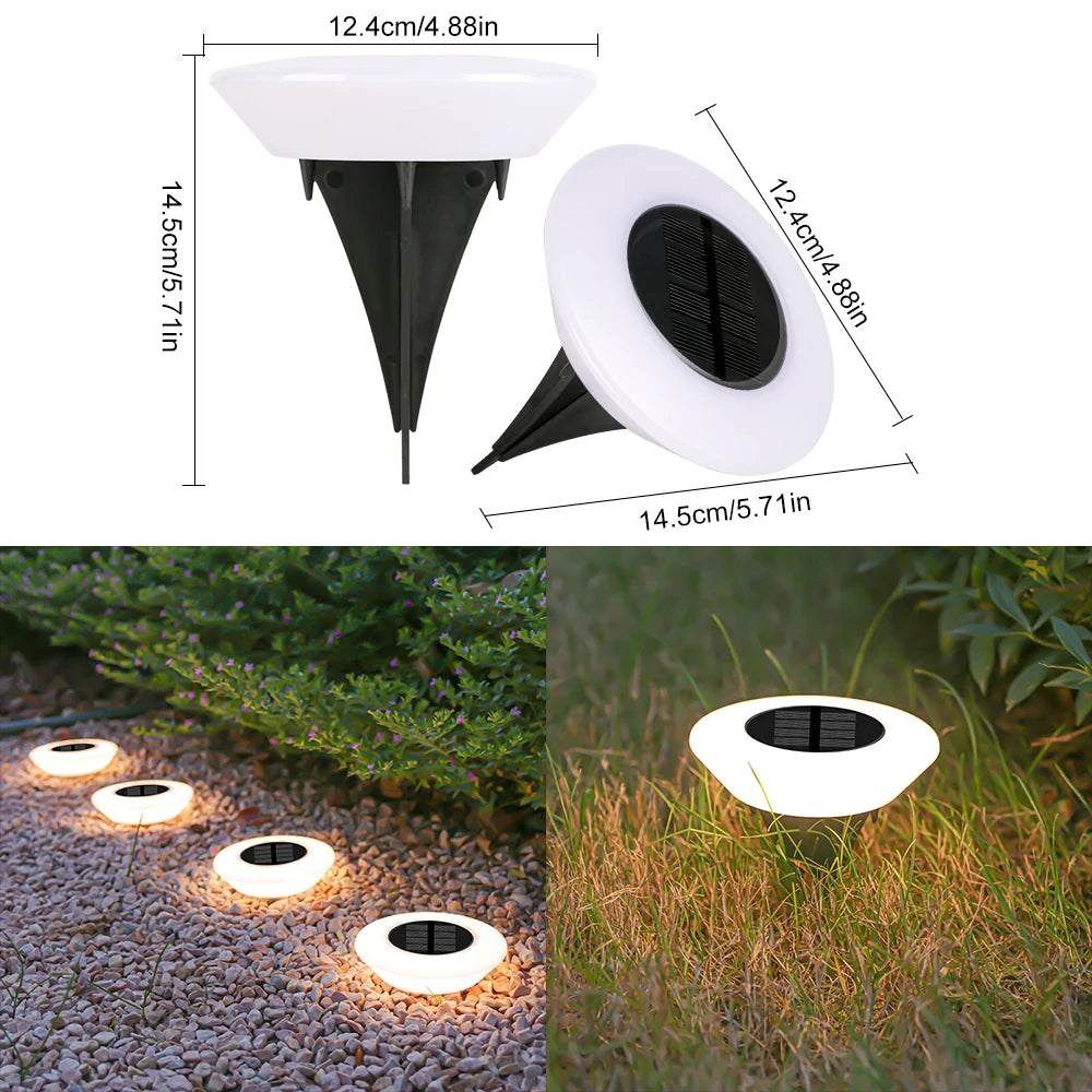 Solar Powered Outdoor Lawn Light 14LED Beads Waterproof Ground Plug Lamp for Garden Pathway Patio Camping Xmas Decor Lighting
