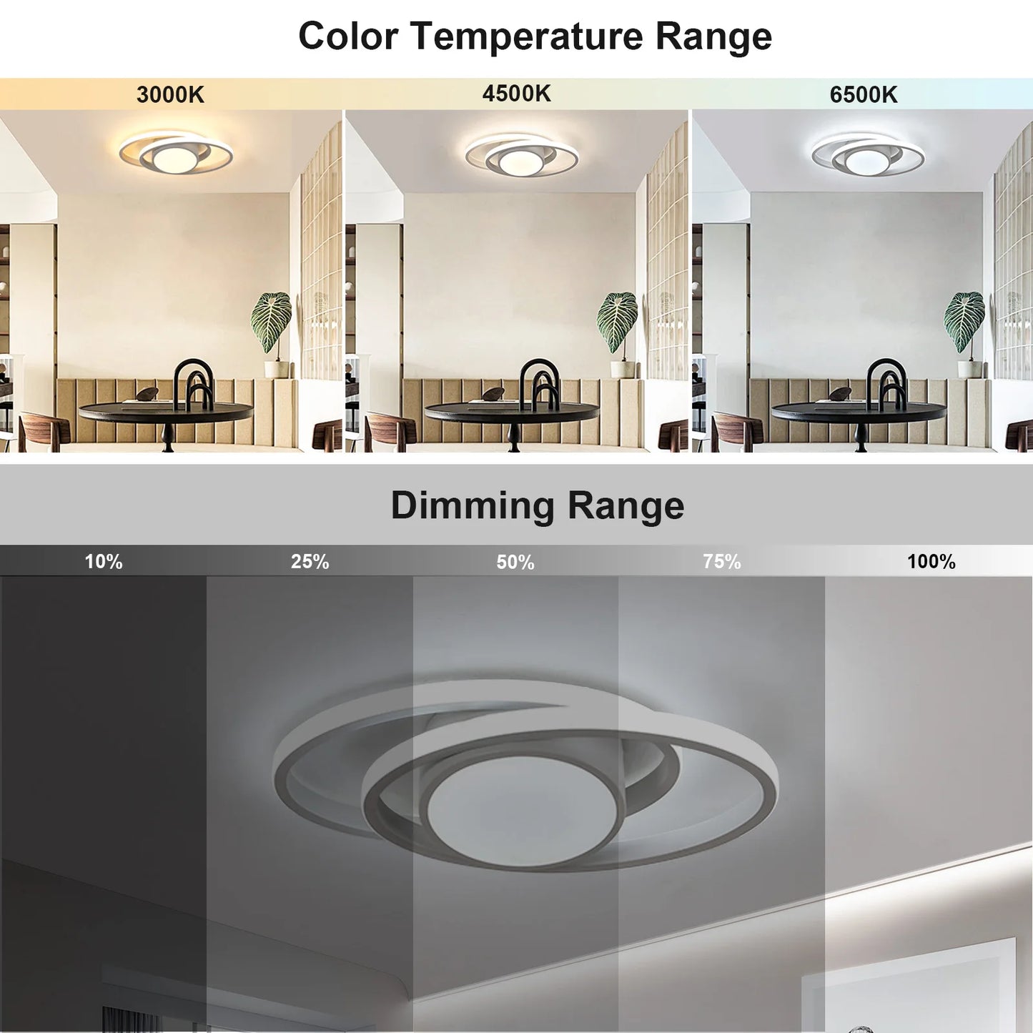 Dimmable LED Ceiling Light,64W Heart Ceiling Lamp 3000K/4500K/6500K,Chandelier White with Remote Control for Bedroom