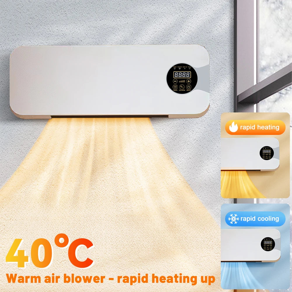 New Fan Heater Wall Mounted Electric Heater Heater Warm Air Cold Air Dual Mode with Remote Control Heater Air Conditioner