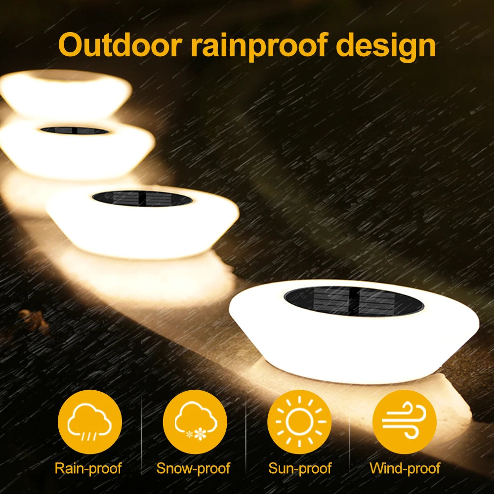 Solar Powered Outdoor Lawn Light 14LED Beads Waterproof Ground Plug Lamp for Garden Pathway Patio Camping Xmas Decor Lighting