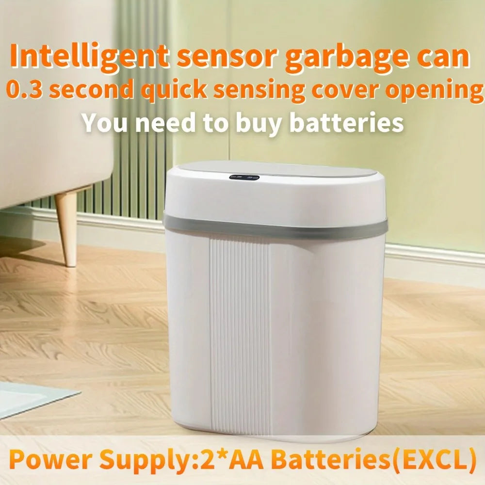 12L Smart Induction Trash Can Narrow Slit Trash Bin Automatic Intelligent Sensor Touch Dustbin for Kitchen Bathroom Bedroom