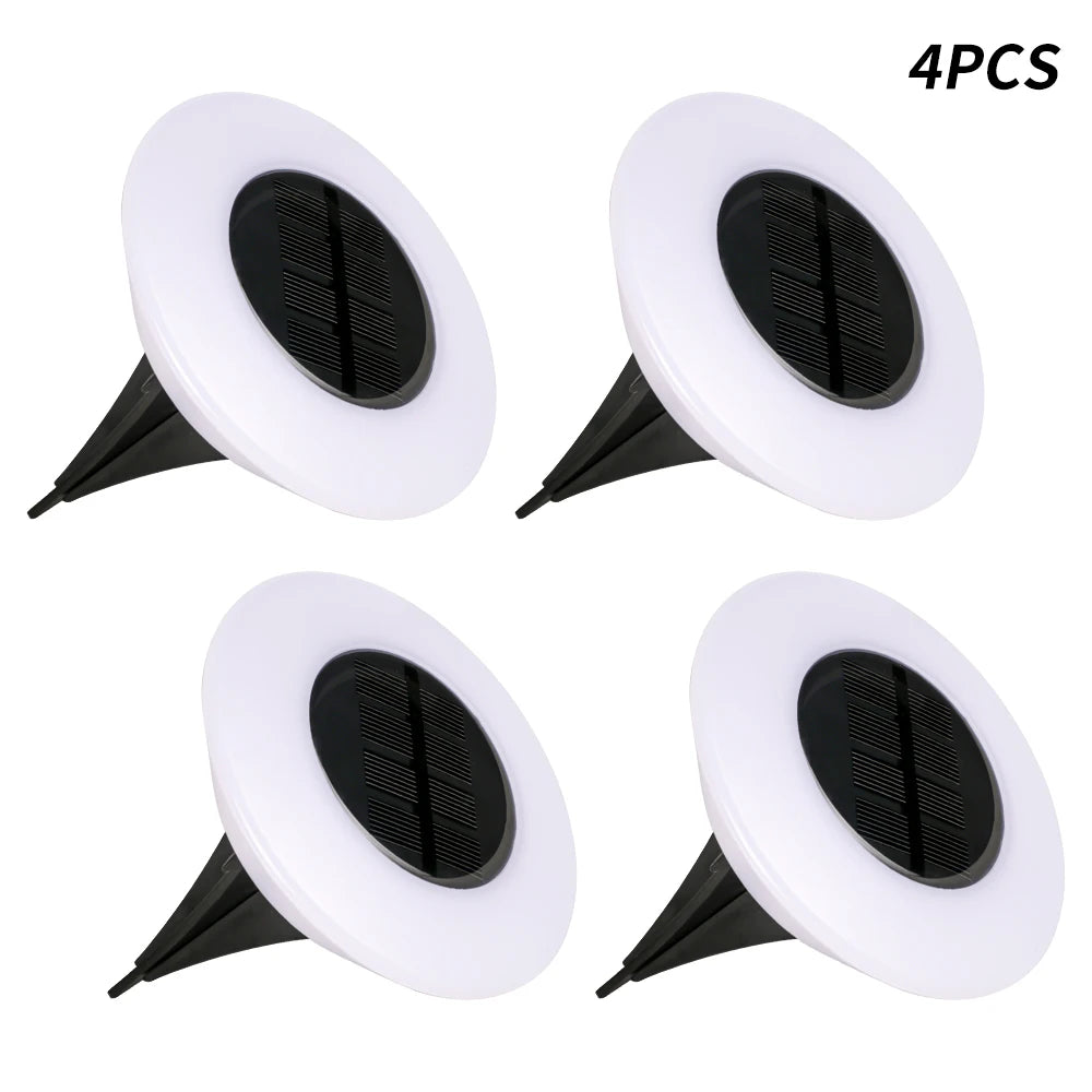 Solar Powered Outdoor Lawn Light 14LED Beads Waterproof Ground Plug Lamp for Garden Pathway Patio Camping Xmas Decor Lighting
