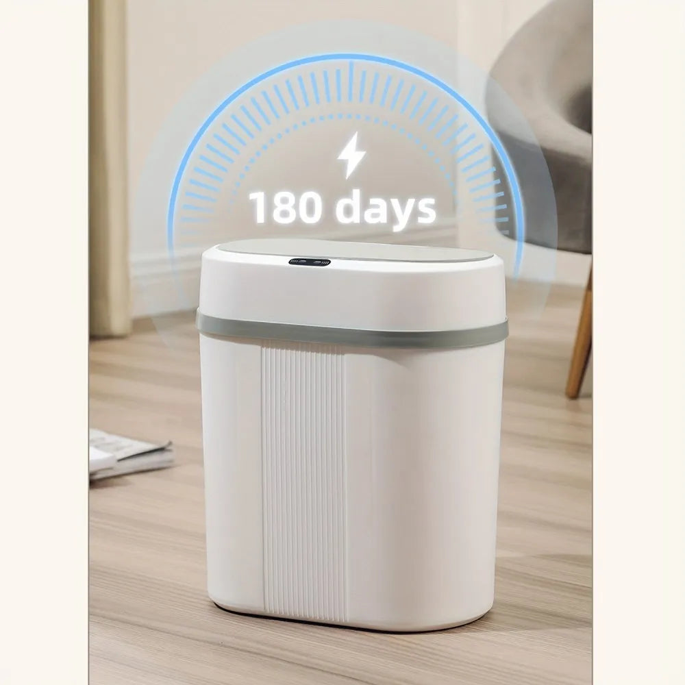 12L Smart Induction Trash Can Narrow Slit Trash Bin Automatic Intelligent Sensor Touch Dustbin for Kitchen Bathroom Bedroom