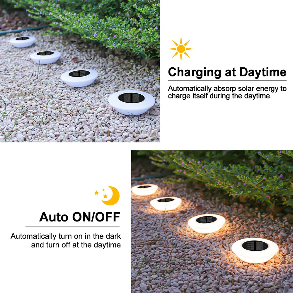 Solar Powered Outdoor Lawn Light 14LED Beads Waterproof Ground Plug Lamp for Garden Pathway Patio Camping Xmas Decor Lighting