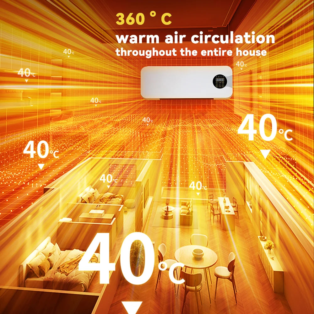 New Fan Heater Wall Mounted Electric Heater Heater Warm Air Cold Air Dual Mode with Remote Control Heater Air Conditioner
