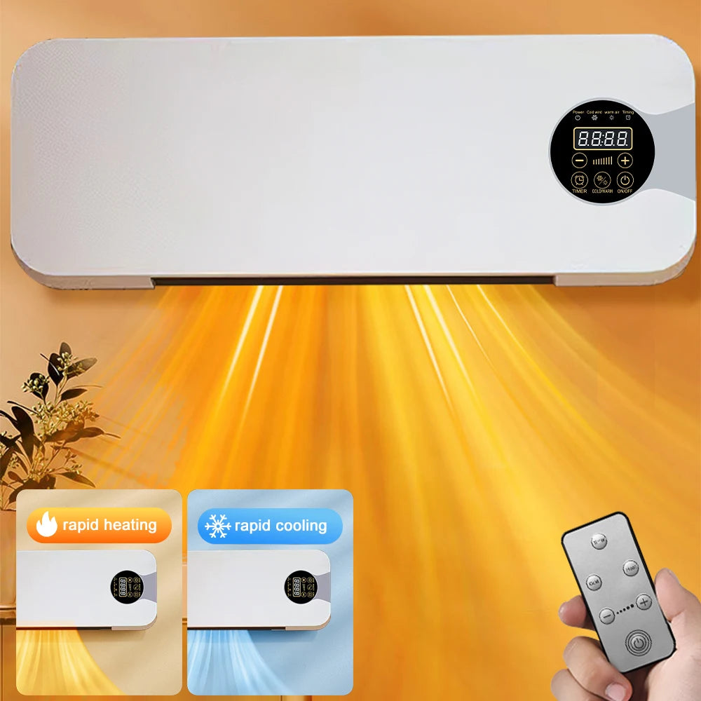 New Fan Heater Wall Mounted Electric Heater Heater Warm Air Cold Air Dual Mode with Remote Control Heater Air Conditioner