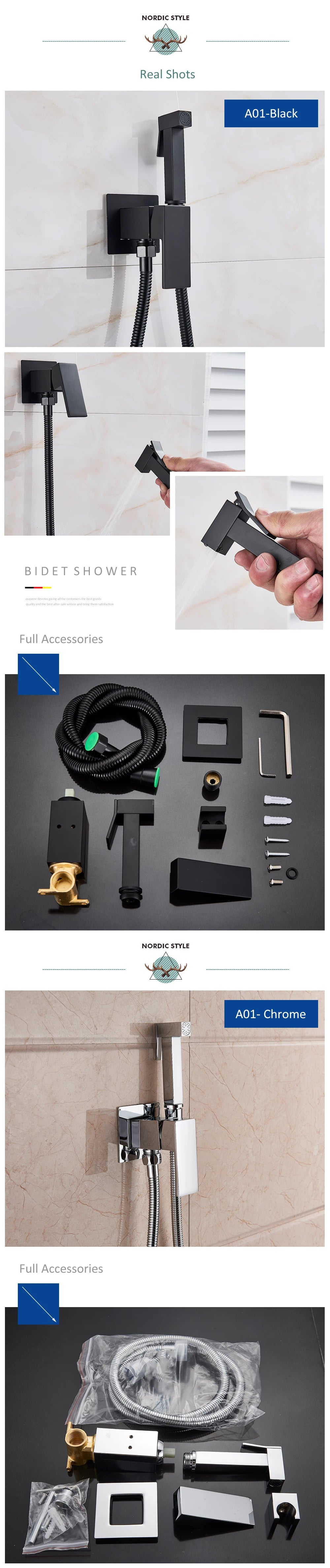 Matte Black Bidet Shower Faucet Solid Brass Bidet Faucet Muslim Ducha Higienica Hot Cold Water Mixer Tap Toilet Faucets