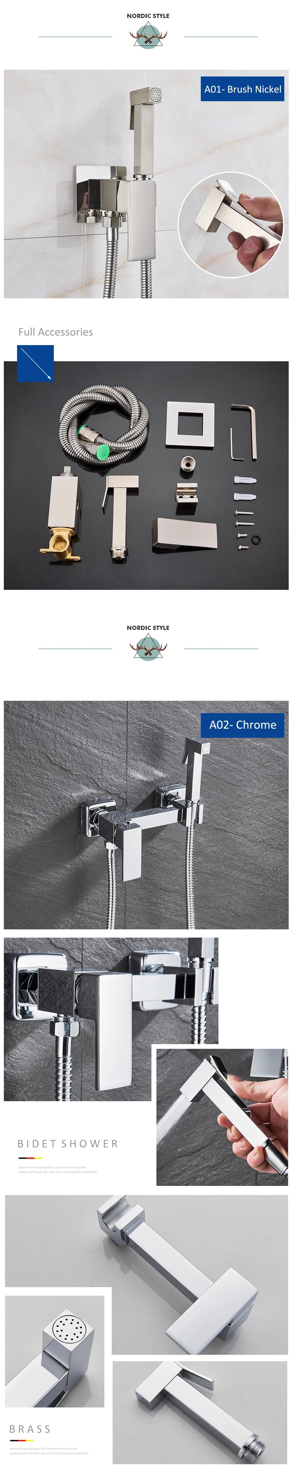 Matte Black Bidet Shower Faucet Solid Brass Bidet Faucet Muslim Ducha Higienica Hot Cold Water Mixer Tap Toilet Faucets