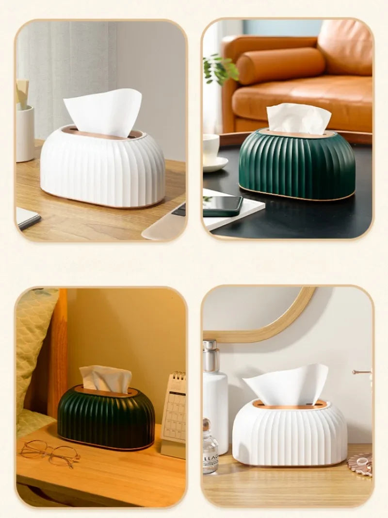Fashion Luxury Water Corrugated Spring Lifting Tissue Box Multifunctional Desktop Wall Hanging Dual-purpose Paper Box Home Decor