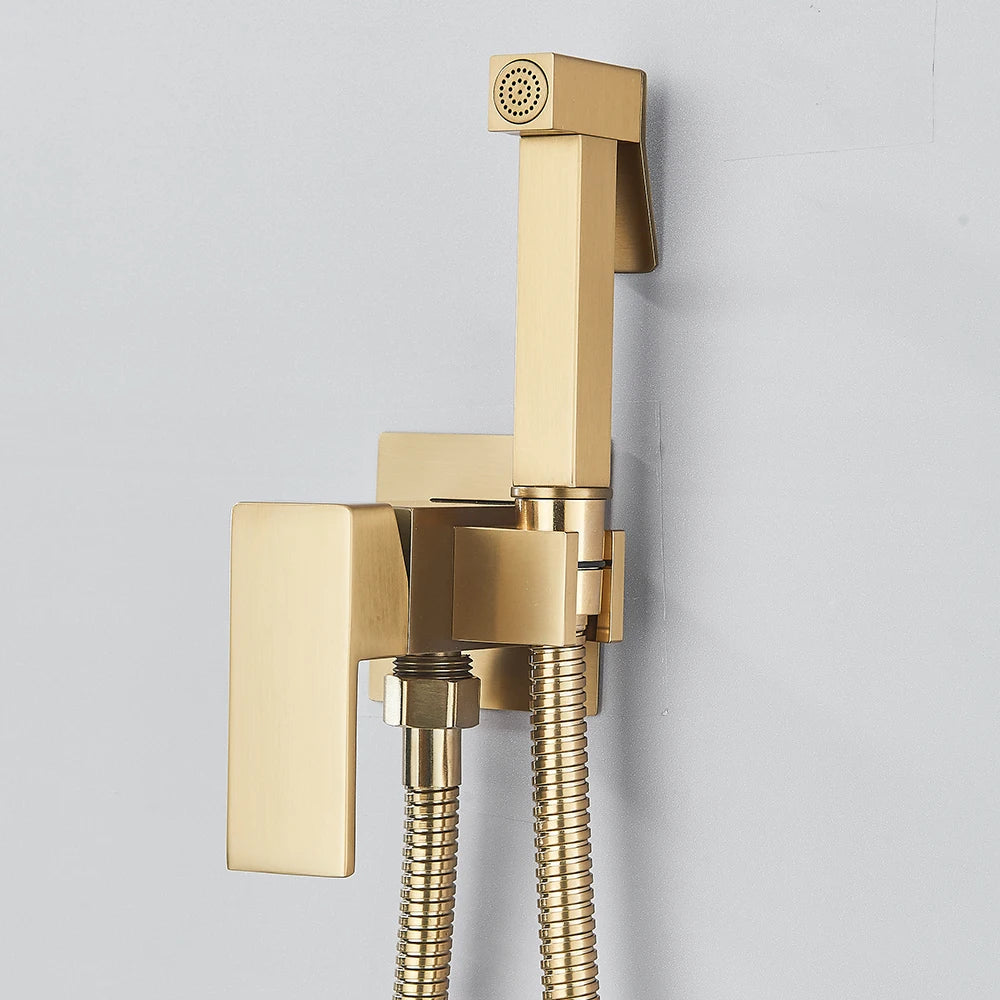 Matte Black Bidet Shower Faucet Solid Brass Bidet Faucet Muslim Ducha Higienica Hot Cold Water Mixer Tap Toilet Faucets