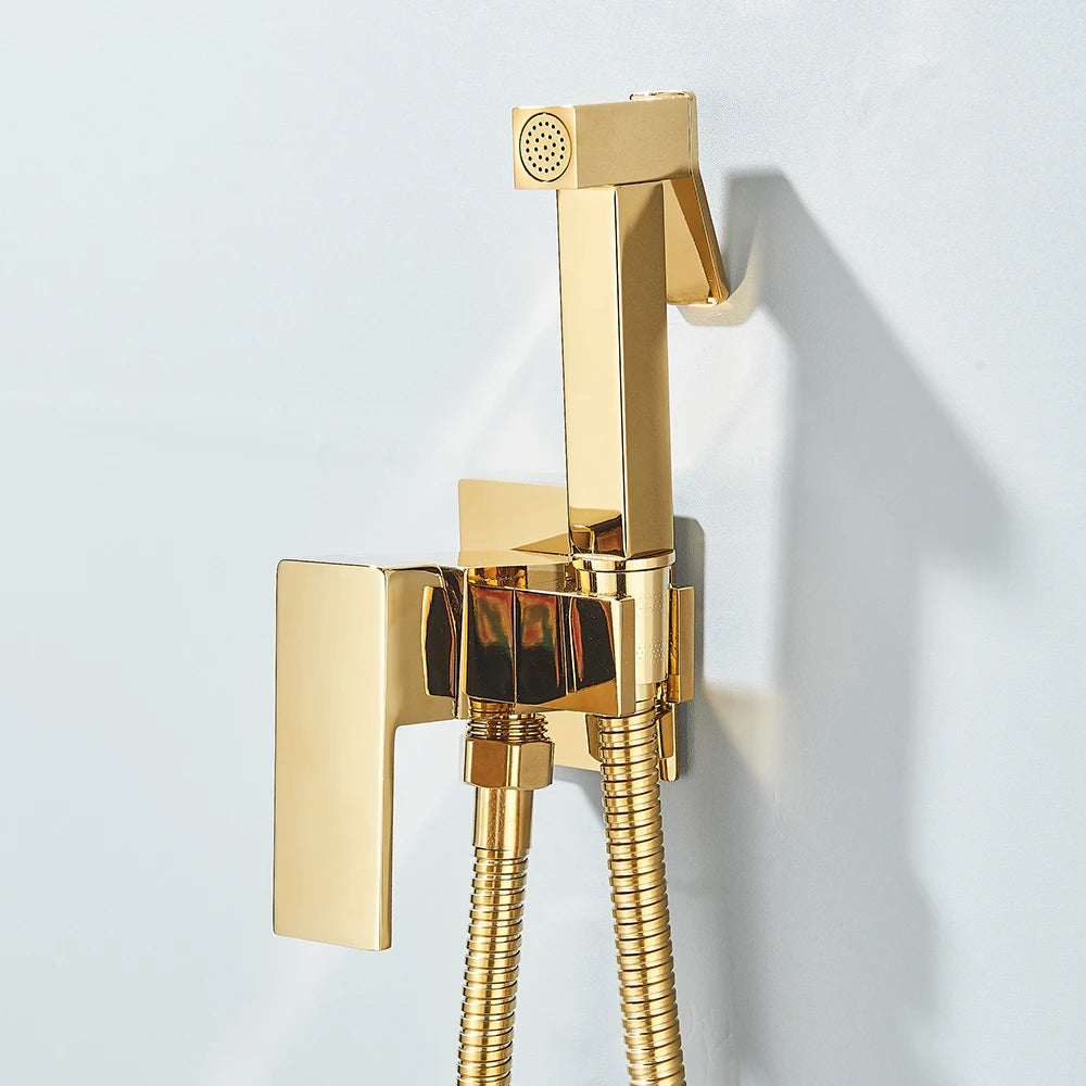 Matte Black Bidet Shower Faucet Solid Brass Bidet Faucet Muslim Ducha Higienica Hot Cold Water Mixer Tap Toilet Faucets