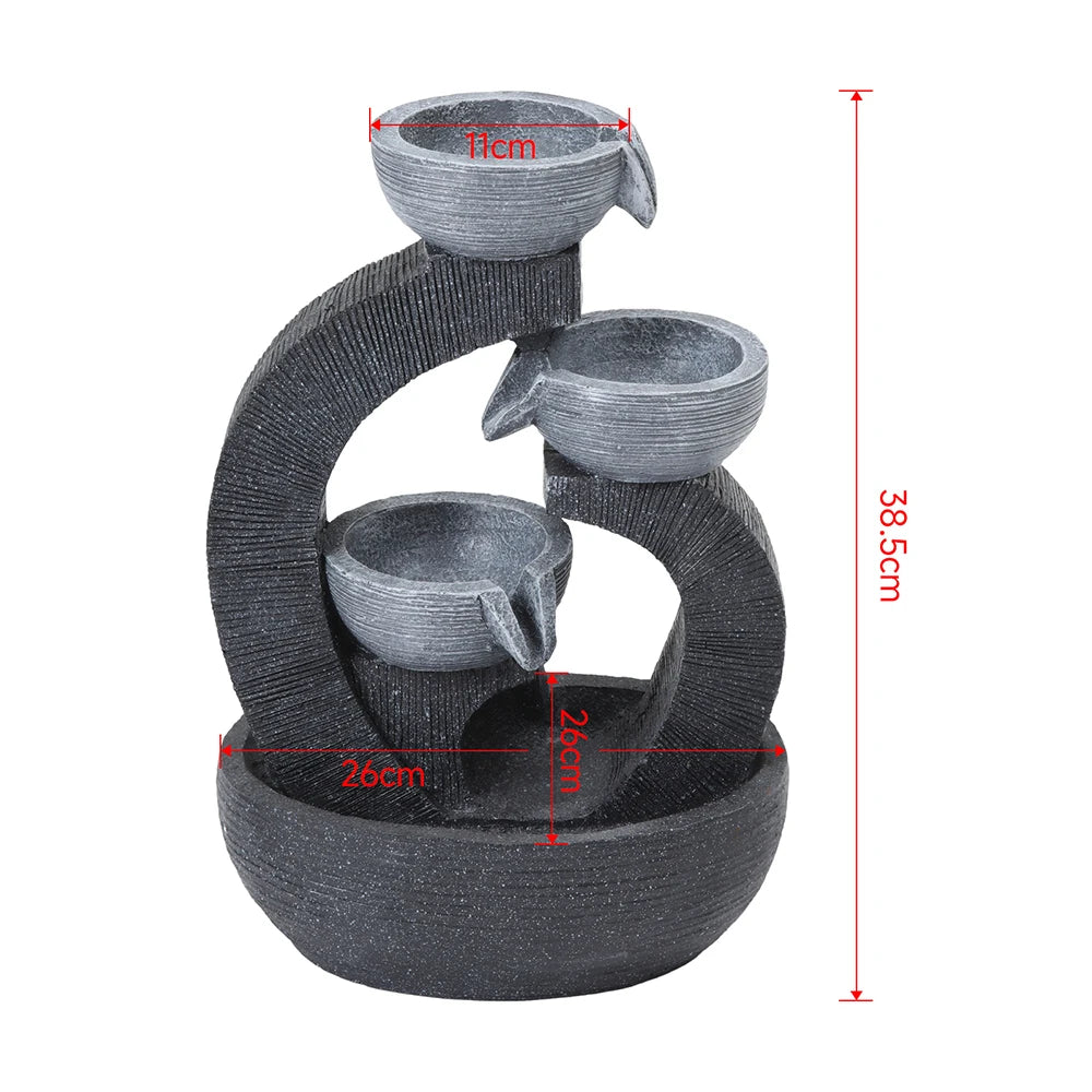 Garden Sanctuary Outdoor Solar-Powered Water Fountain Rockery Decor, 26cm W x 26cm D x 38.5cm H