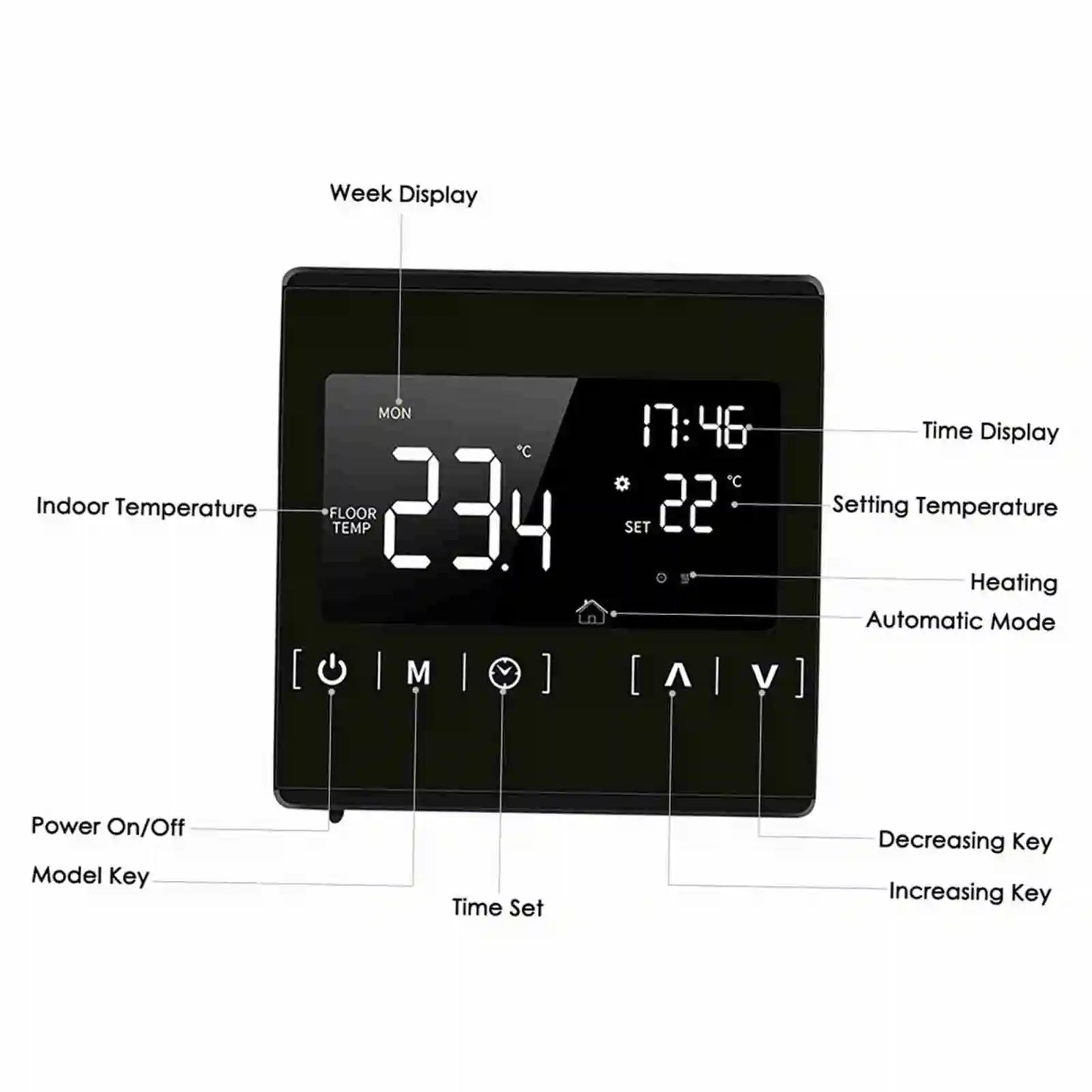Smart LCD Touchscreen Thermostat for Home Programmable Electric Floor Heating System Thermoregulator AC 85-250V Temperature Cont