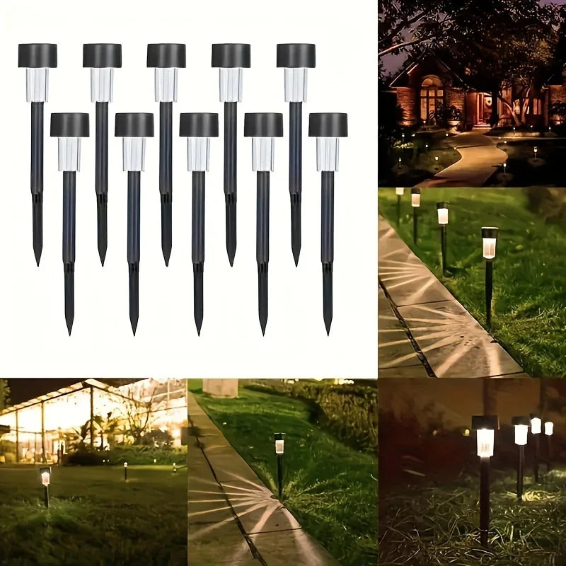 10pcs solar LED lights,solar outdoor LED stick lights,landscape lights,for courtyards,lawns,paths,driveways,garden decoration