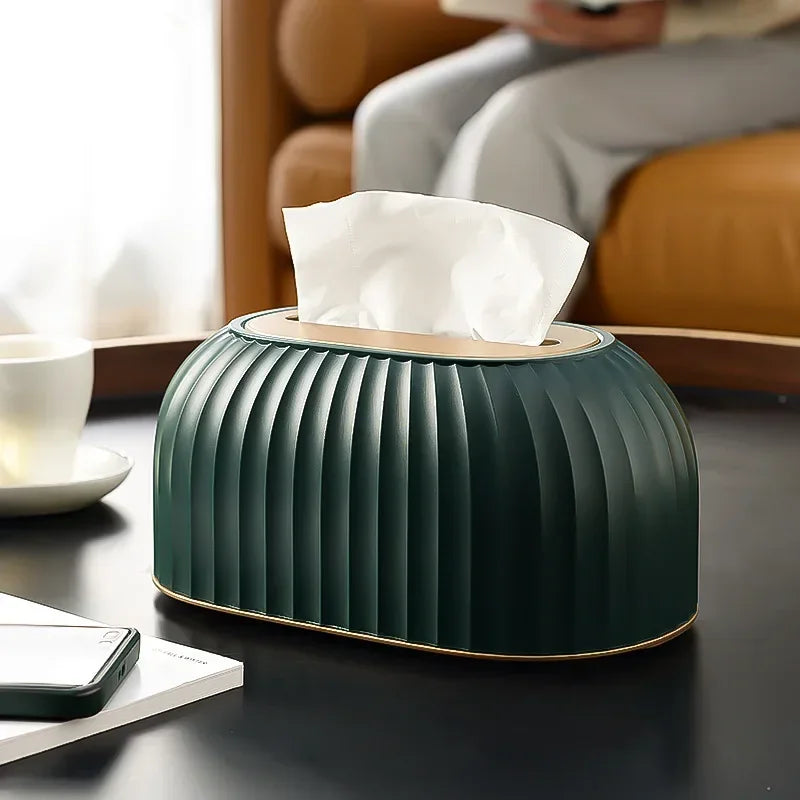 Fashion Luxury Water Corrugated Spring Lifting Tissue Box Multifunctional Desktop Wall Hanging Dual-purpose Paper Box Home Decor
