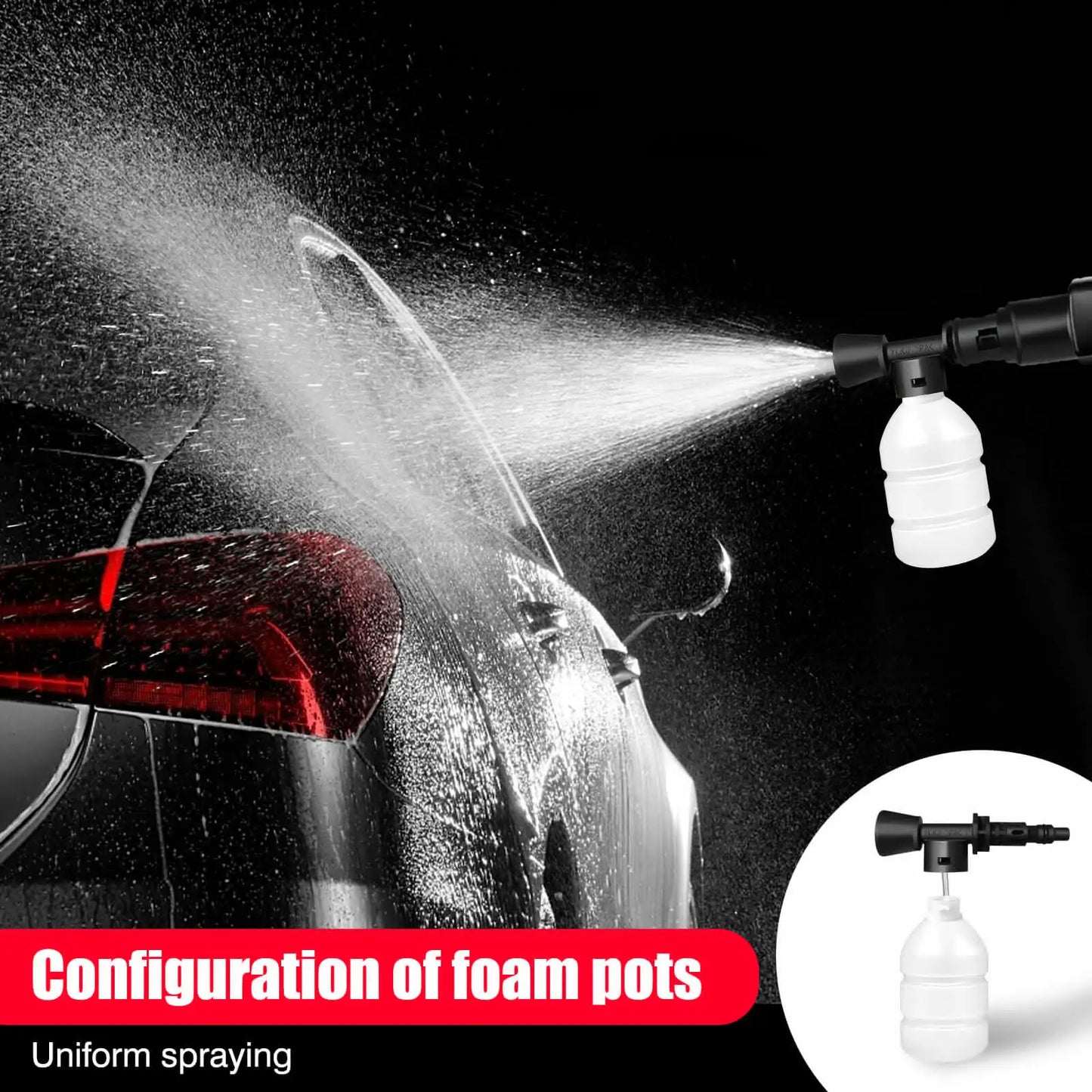 21V Cordless Power Washer Gun, Portable Pressure Cleaner with 2 Batteries & 5M Hose, 25CM Jet Wash for Car, Bike, Yard, Home