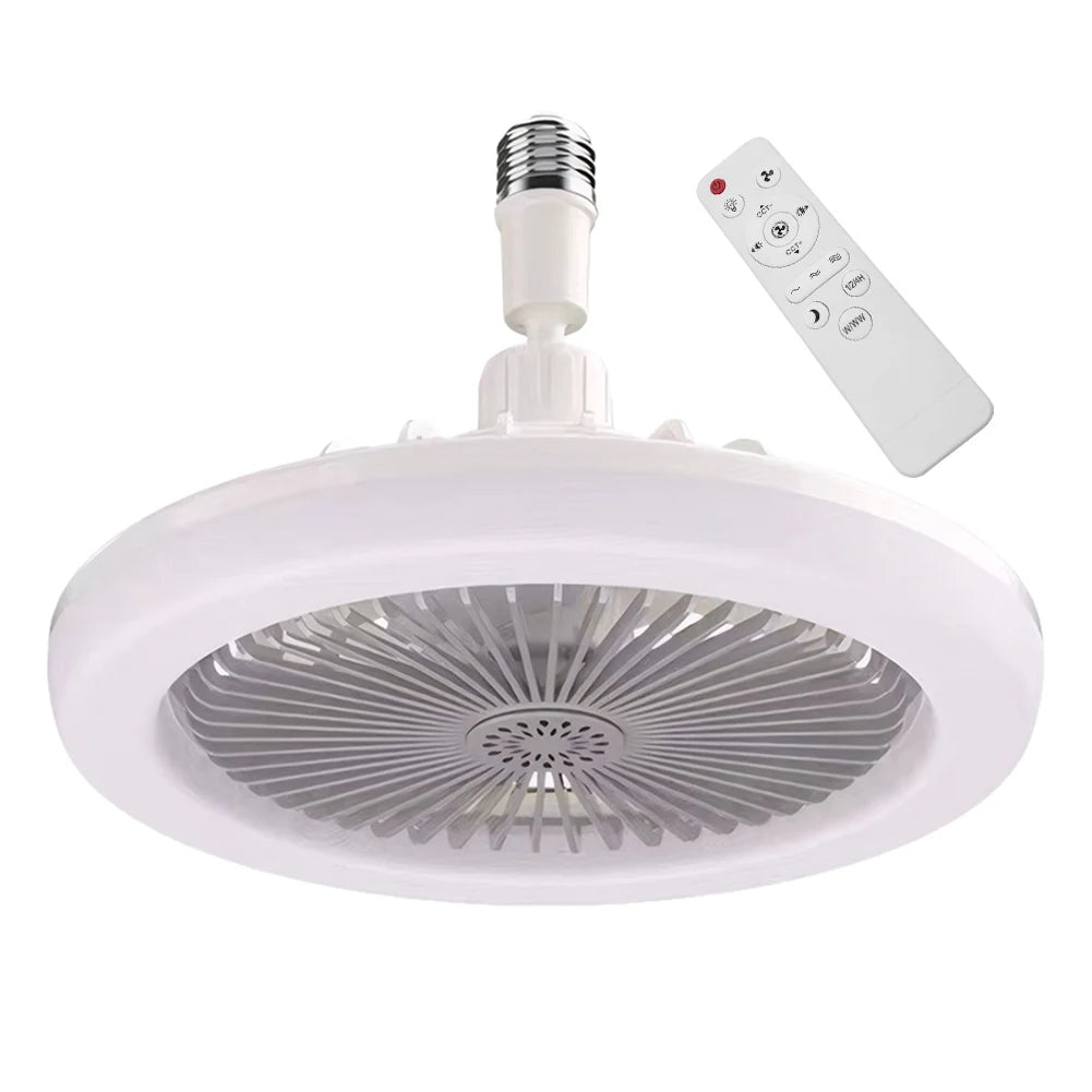 2 In 1 Silent Ceiling Fan Light with Remote Control 3 Speeds Fan Light Dimming Three Color Light for Home Living Room Bedroom