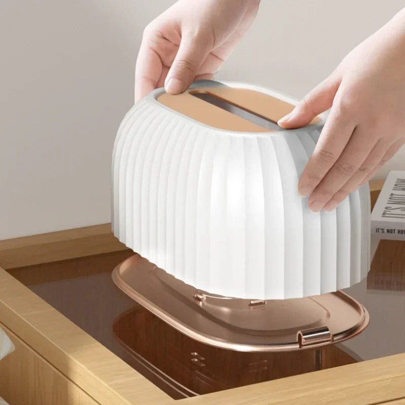 Fashion Luxury Water Corrugated Spring Lifting Tissue Box Multifunctional Desktop Wall Hanging Dual-purpose Paper Box Home Decor