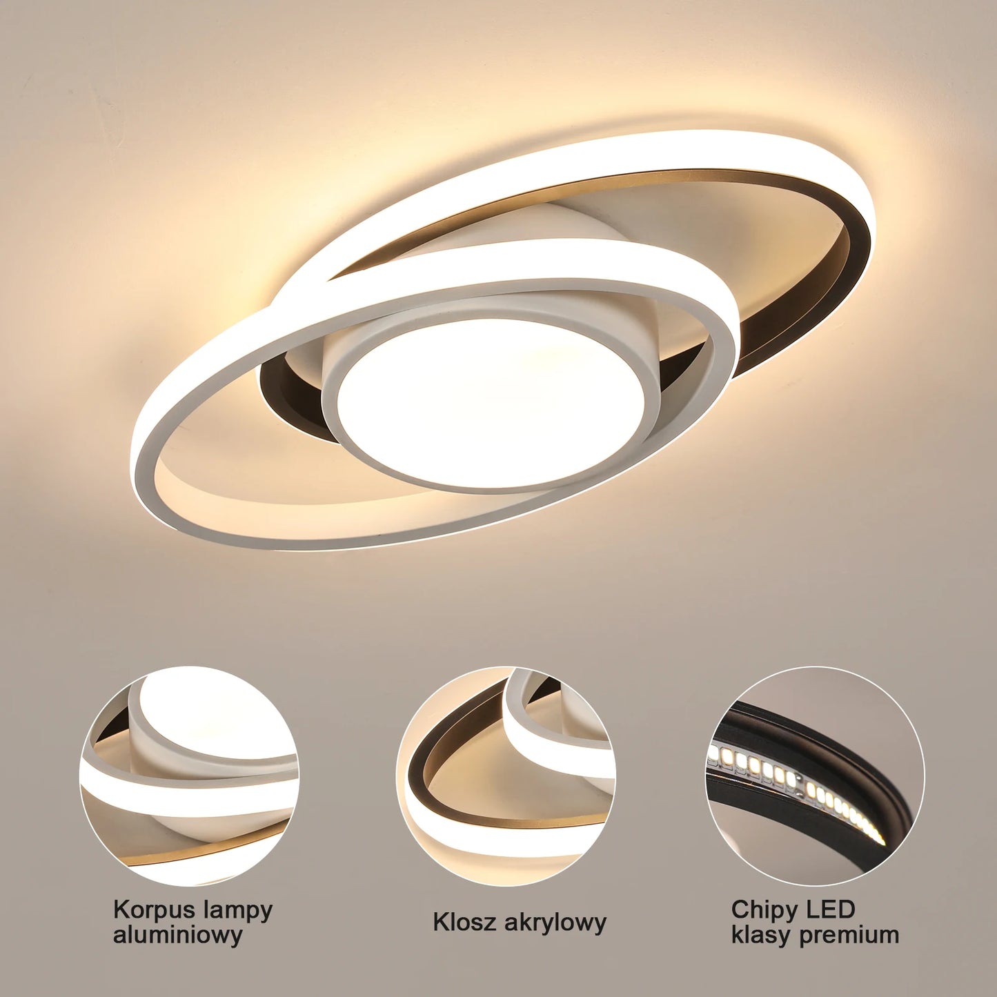 Dimmable LED Ceiling Light,64W Heart Ceiling Lamp 3000K/4500K/6500K,Chandelier White with Remote Control for Bedroom