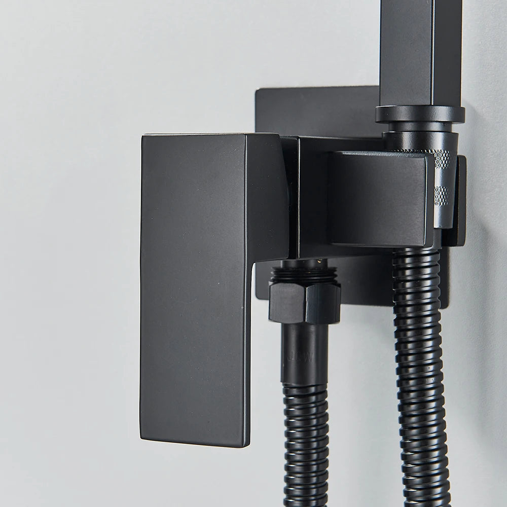 Matte Black Bidet Shower Faucet Solid Brass Bidet Faucet Muslim Ducha Higienica Hot Cold Water Mixer Tap Toilet Faucets