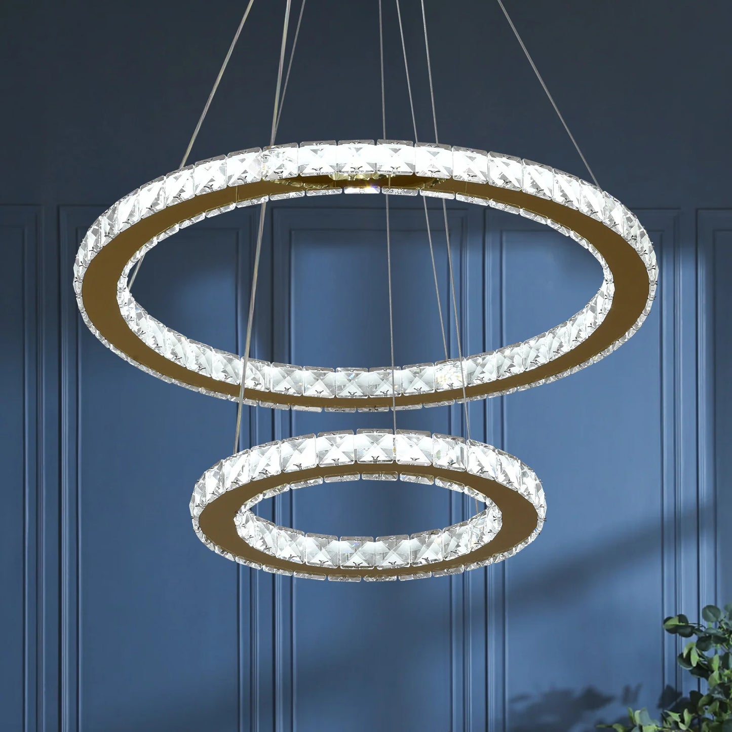 Luxury Rings Pendant Light LED Crystal Ceiling Lamp Modern Home Decor Lustre Living Dining Room Chandelier Indoor Lumin Fixture