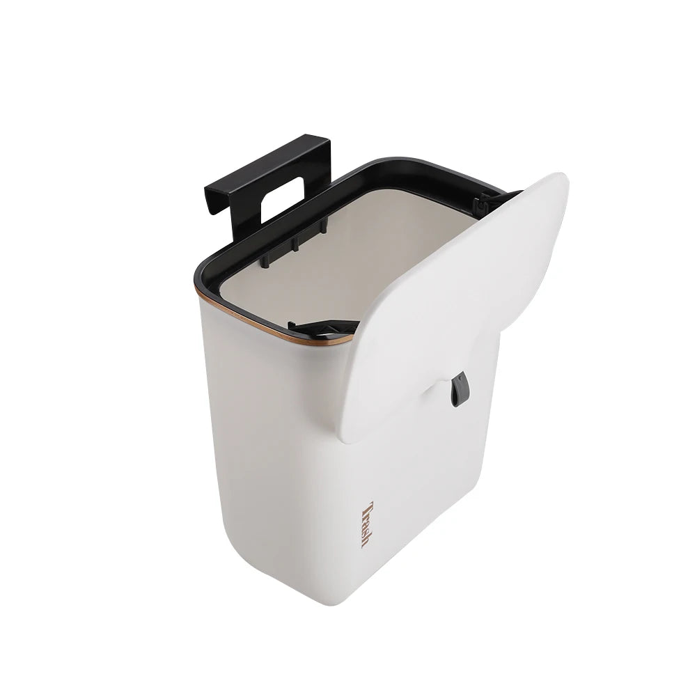 【Lifeideas】Kitchen Bathroom Hanging Waste Bin with Lid Wall Mounted Garbage Can for Cabinet Under Sink Waste Garbage Compost B
