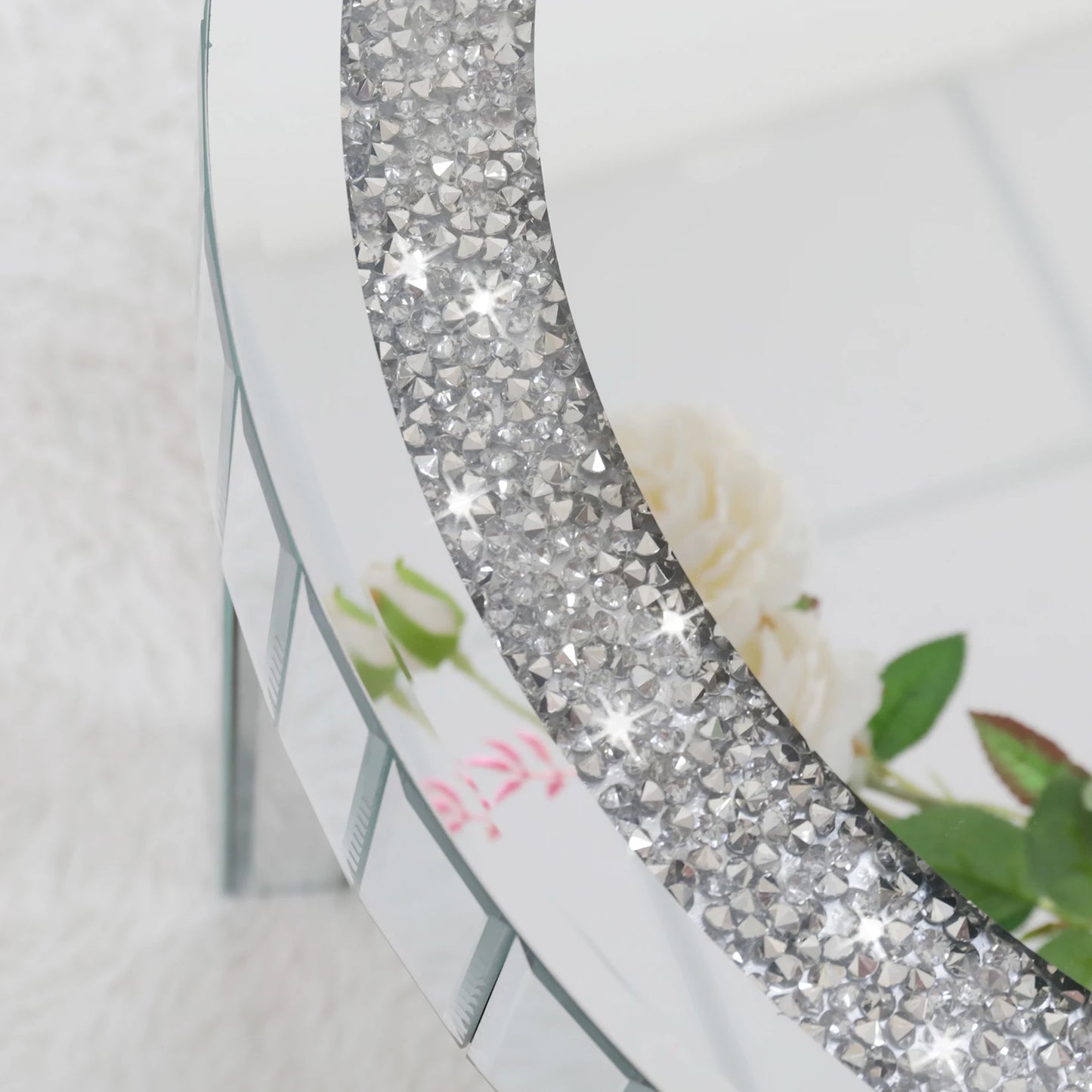 Luxury Mirrored Round Side Table