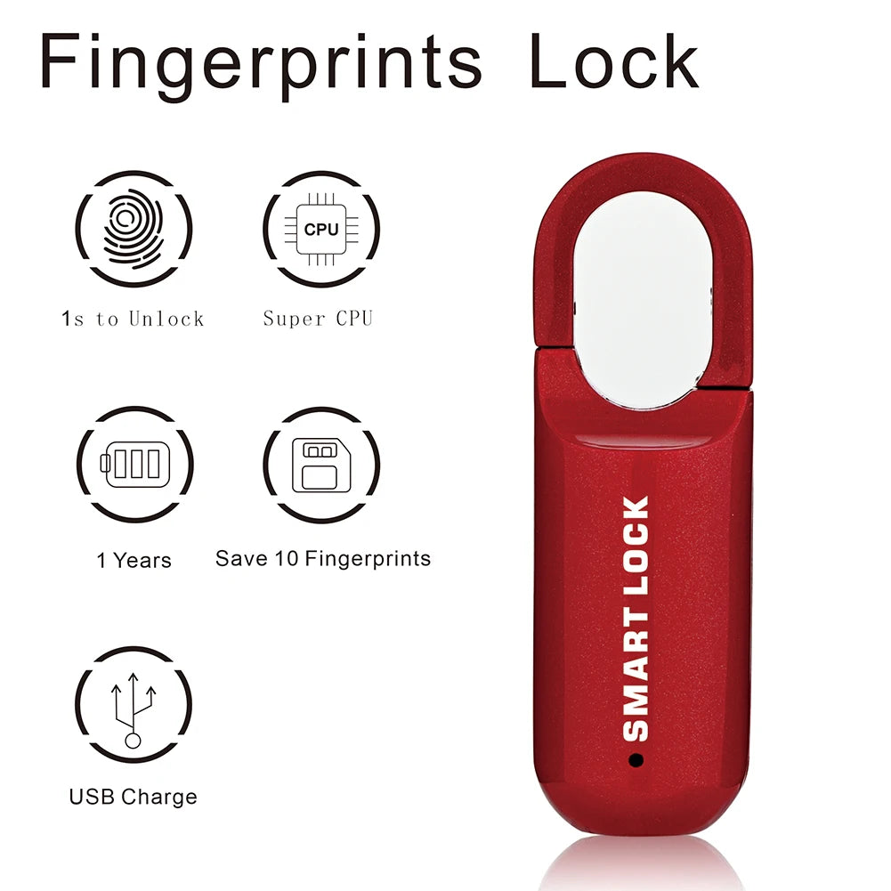 M01 Fingerprint Padlock USB Smart Cabinet Dormitory Anti Theft Zinc Alloy Lock