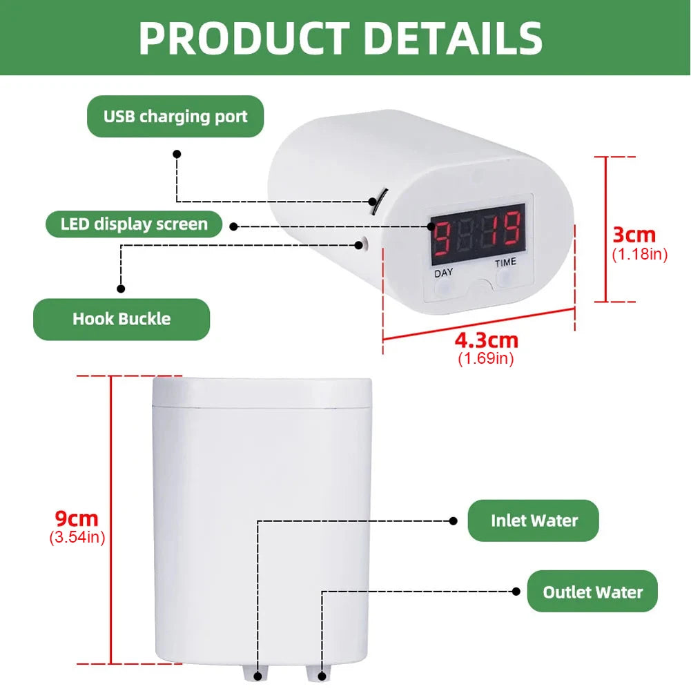 Automatic Watering Pump Controller 2/8/16 Heads Pump Self-Watering Kit Indoor Plant Watering Device Garden Self-Watering Tool