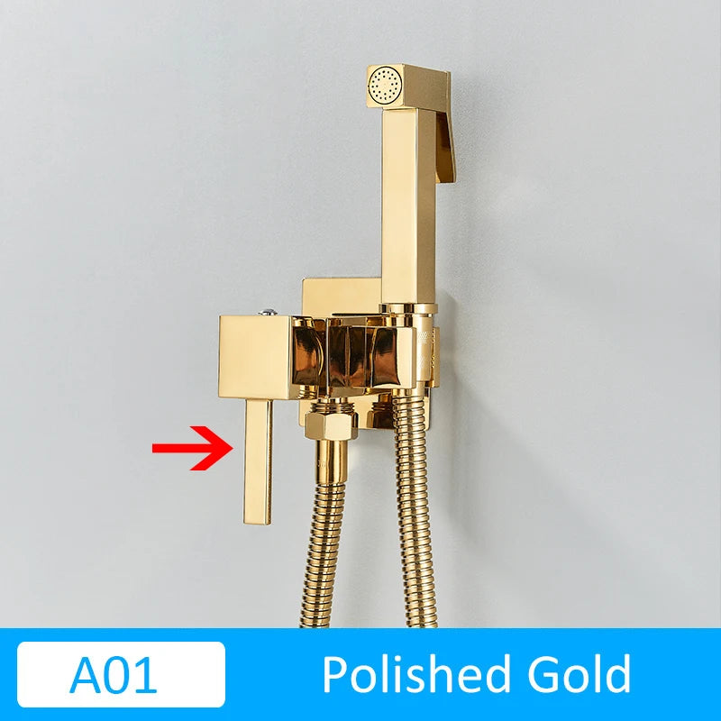 Matte Black Bidet Shower Faucet Solid Brass Bidet Faucet Muslim Ducha Higienica Hot Cold Water Mixer Tap Toilet Faucets