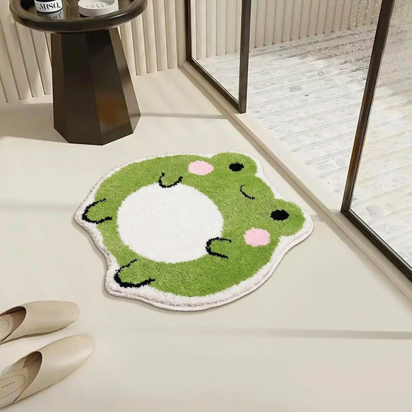 Cute Bath Mat Non Slip Frog Bath Rug for Bathroom,Luxury Absorbent Mats,Machine Washable Shaggy Soft Rugs Bathroom Decor