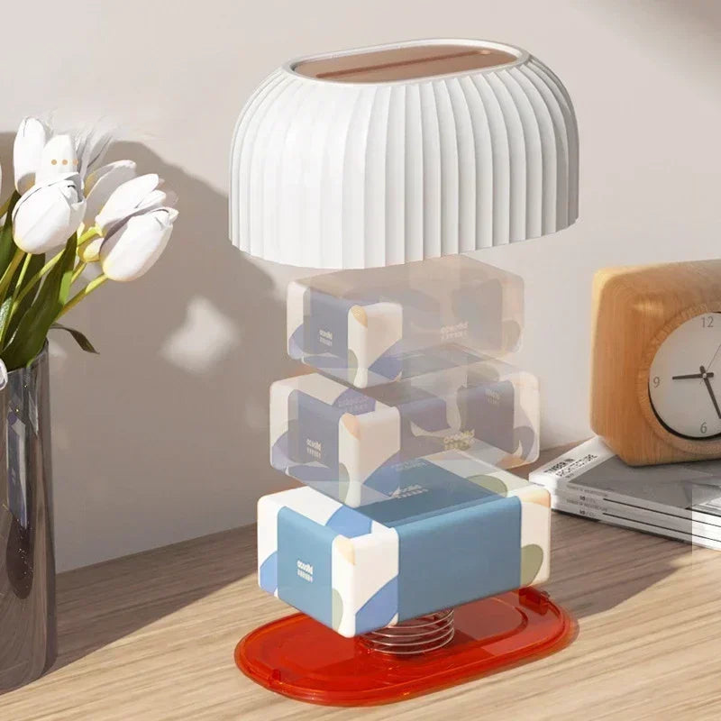 Fashion Luxury Water Corrugated Spring Lifting Tissue Box Multifunctional Desktop Wall Hanging Dual-purpose Paper Box Home Decor