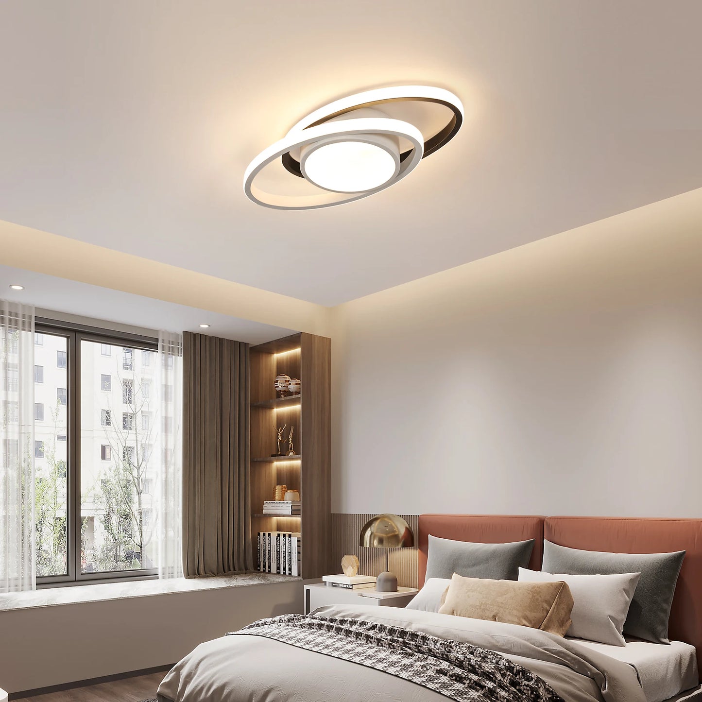 Dimmable LED Ceiling Light,64W Heart Ceiling Lamp 3000K/4500K/6500K,Chandelier White with Remote Control for Bedroom
