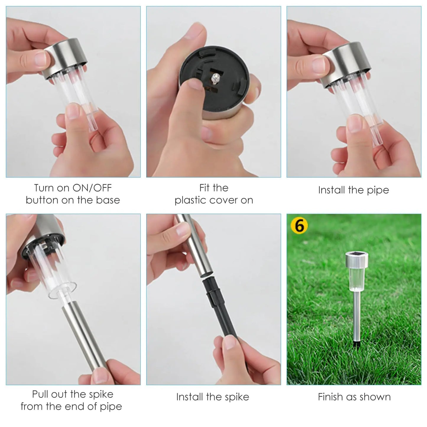 10pcs solar LED lights,solar outdoor LED stick lights,landscape lights,for courtyards,lawns,paths,driveways,garden decoration