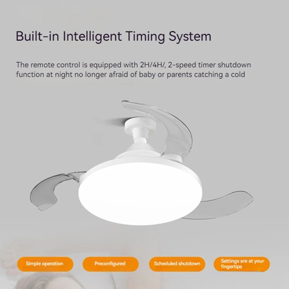 30/60W Lighted Ceiling Fan Ultra-quiet Invisible With Remote Control Retractable Blades Hall Screw Fan Light LED Chandelier Fan