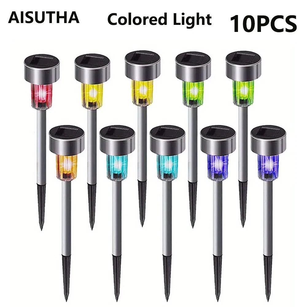 10pcs solar LED lights,solar outdoor LED stick lights,landscape lights,for courtyards,lawns,paths,driveways,garden decoration
