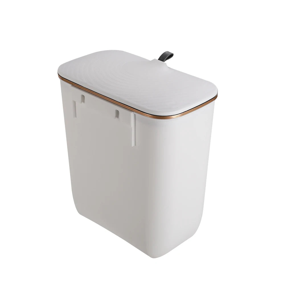 【Lifeideas】Kitchen Bathroom Hanging Waste Bin with Lid Wall Mounted Garbage Can for Cabinet Under Sink Waste Garbage Compost B