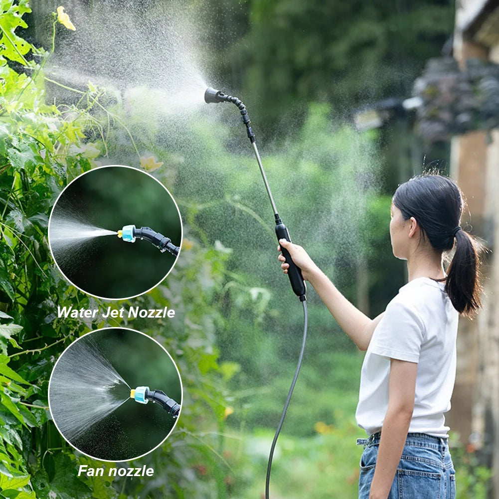 USB Rechargeable Electric Garden Sprayer Electric Sprayer with 2/4 Mist Nozzles Powerful Electric Sprayer for Gardening Cleaning