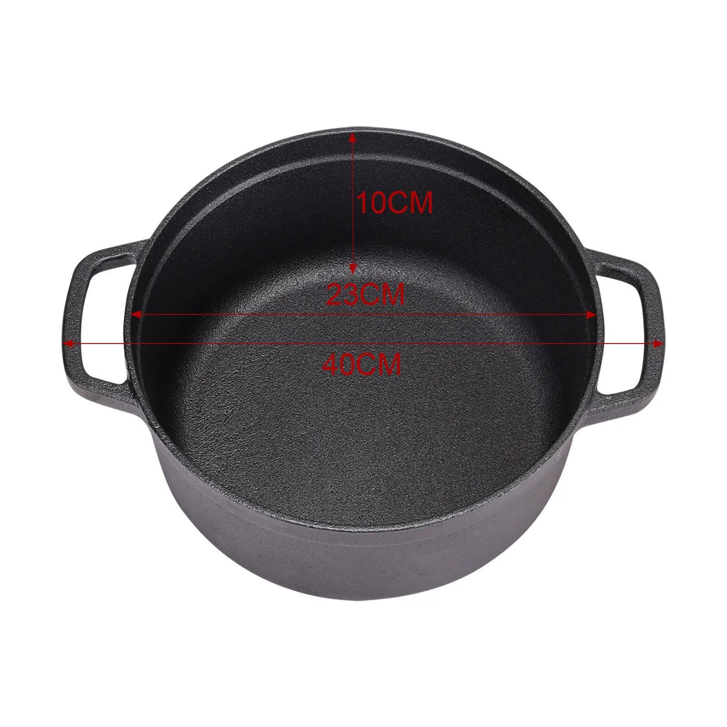 kitchen Cast Iron Casserole Dish Pot Pan Basting Lid Stew Stock Pot Baking Loaf