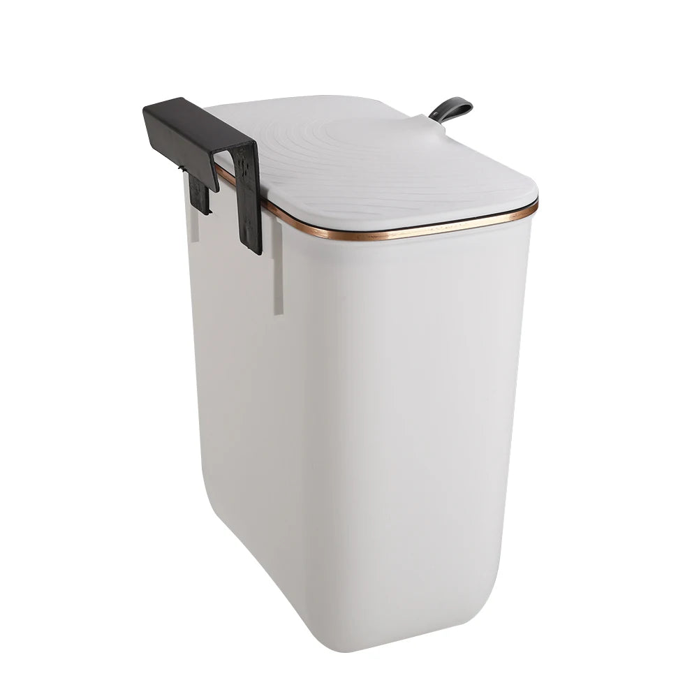 【Lifeideas】Kitchen Bathroom Hanging Waste Bin with Lid Wall Mounted Garbage Can for Cabinet Under Sink Waste Garbage Compost B