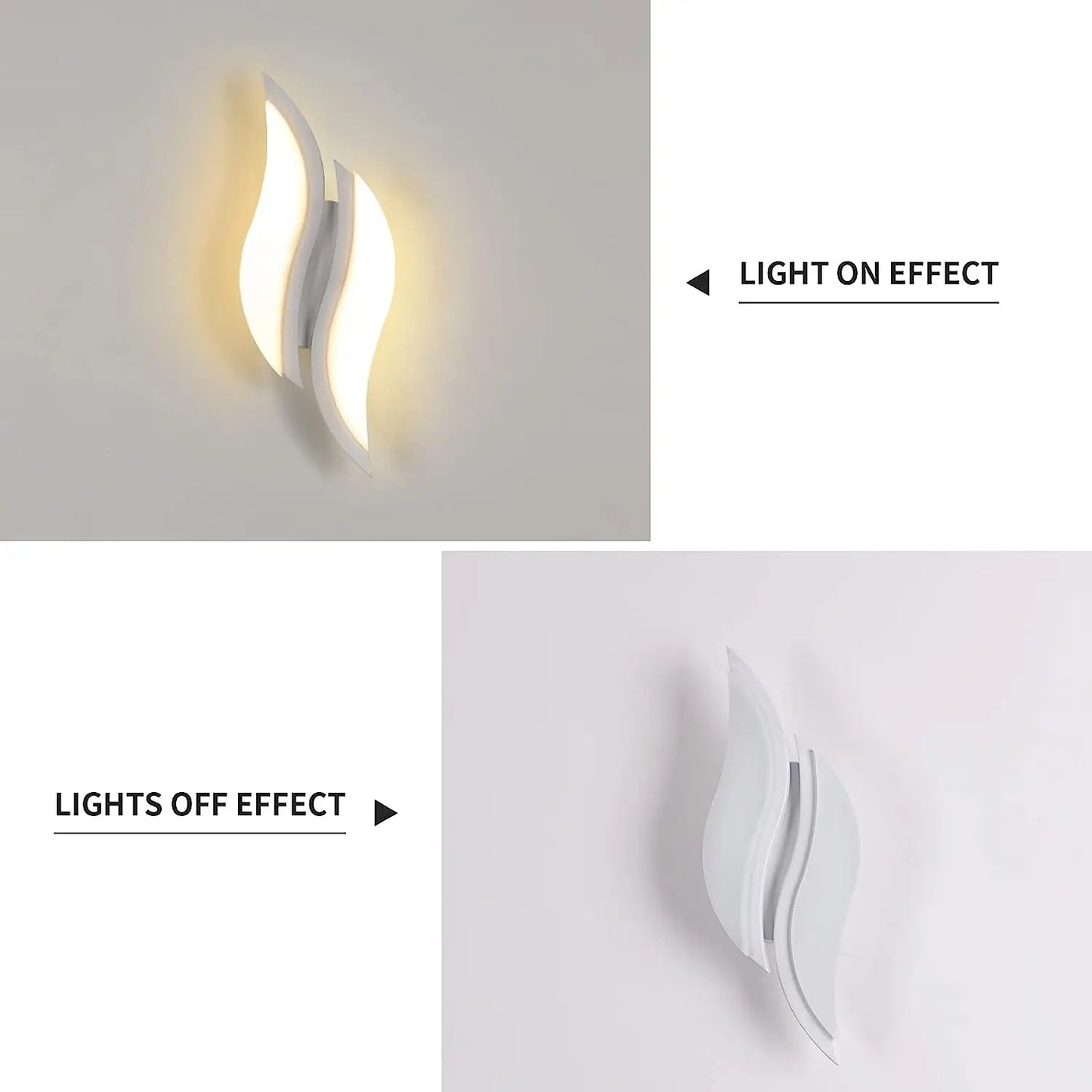 LED Interior Wall Light,Modern White Wall Lamp 20W,Warm Light 3000K Acrylic Aluminium Wall Lamp for Bedroom, Study in Hallway