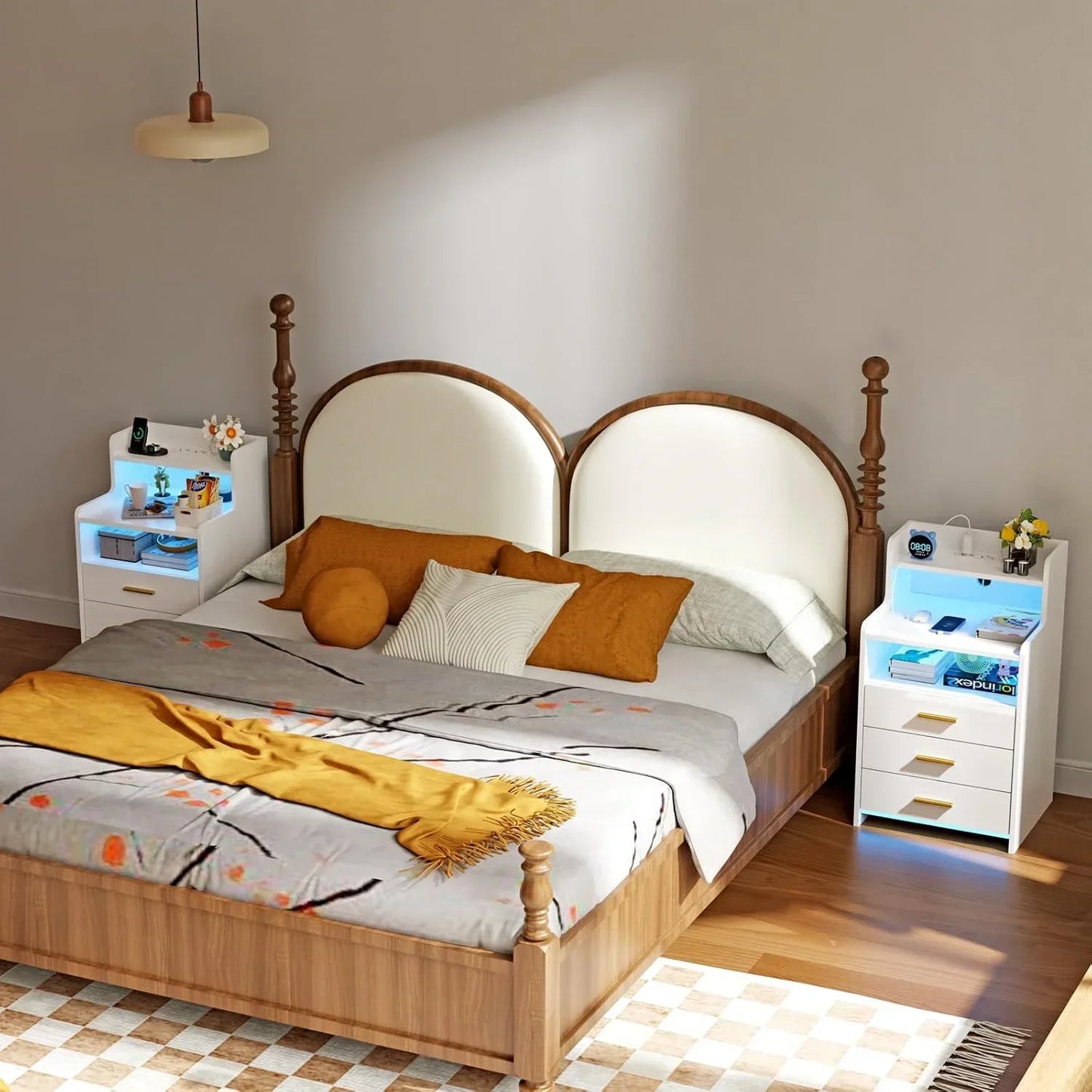 3 Drawers Smart Bedside Table