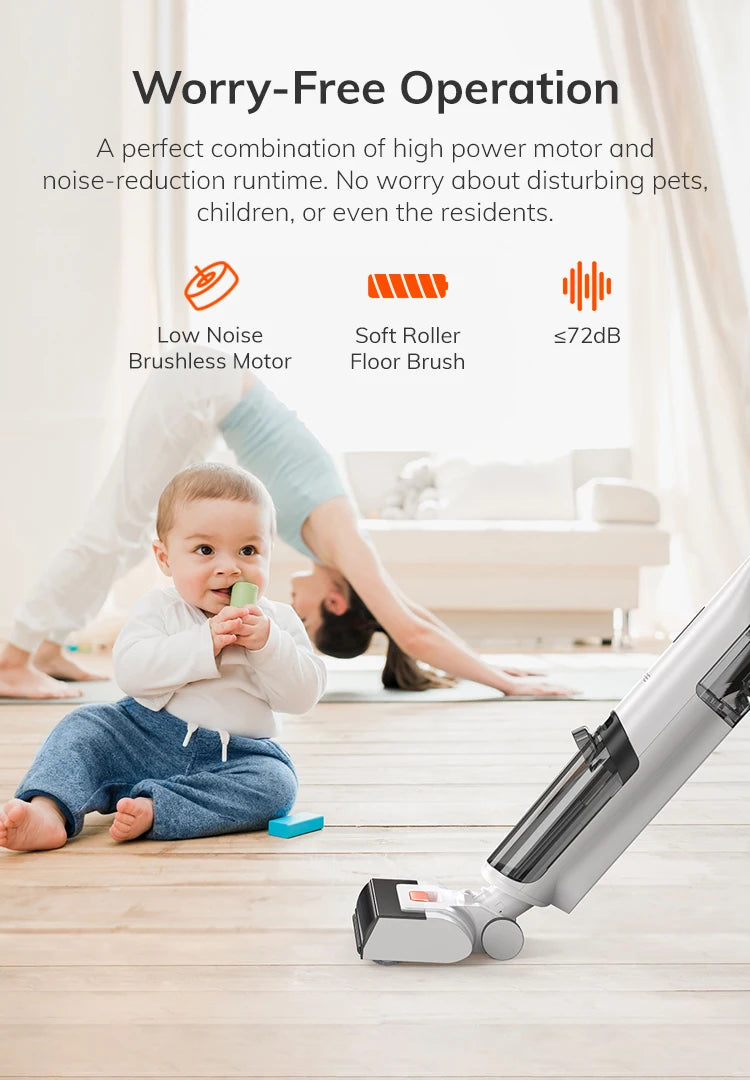 Ilife W90 Cordless Wireless Wet Dry Smart Mop Washing, 5500Pa Suction, 1 Min Self Cleaning, Large Dual Water Tank