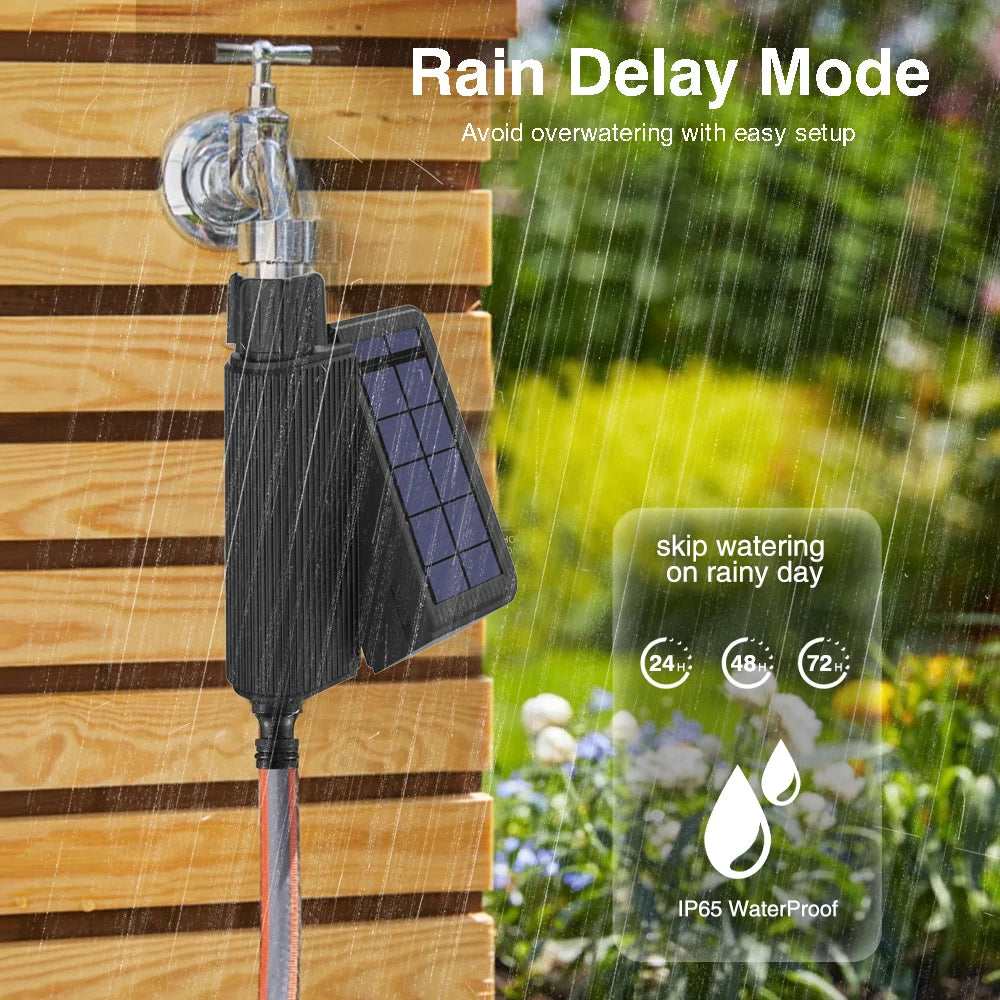 Tuya Smart Wifi Watering Timer Solar Energy Sprinkler Drip Irrigation System Built-in Water Flow Recorder Water Controller